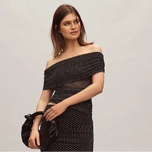 Maeve Off The Shoulder Mesh Top